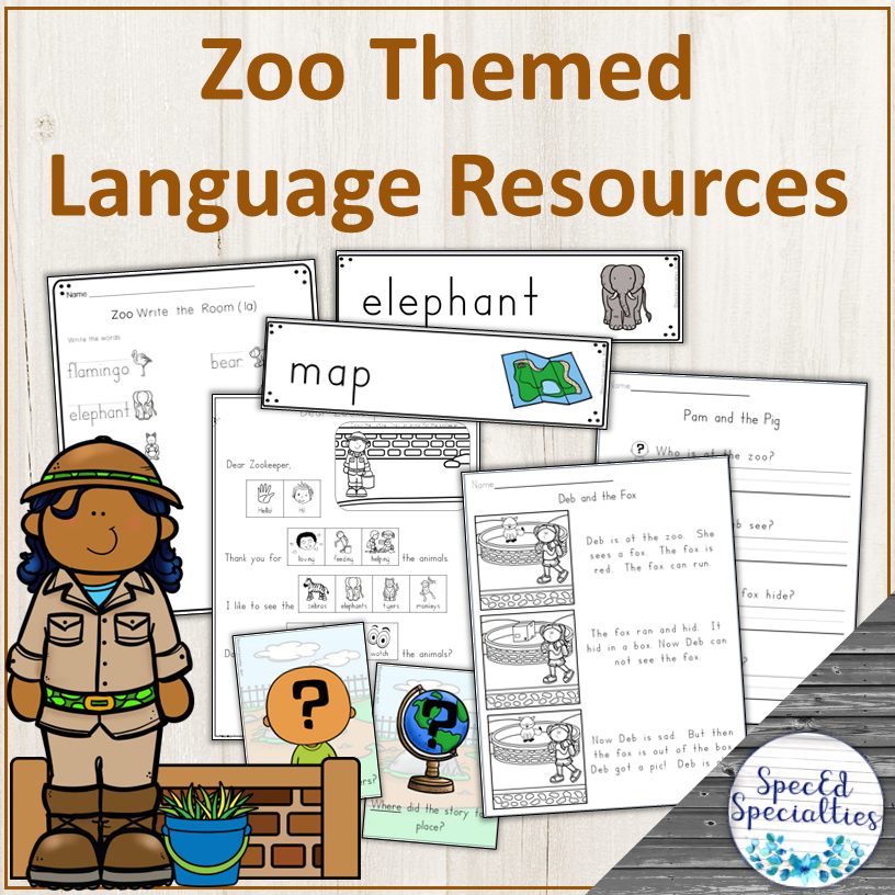Zoo Animals Themed Language Activities for ESY or Special Education