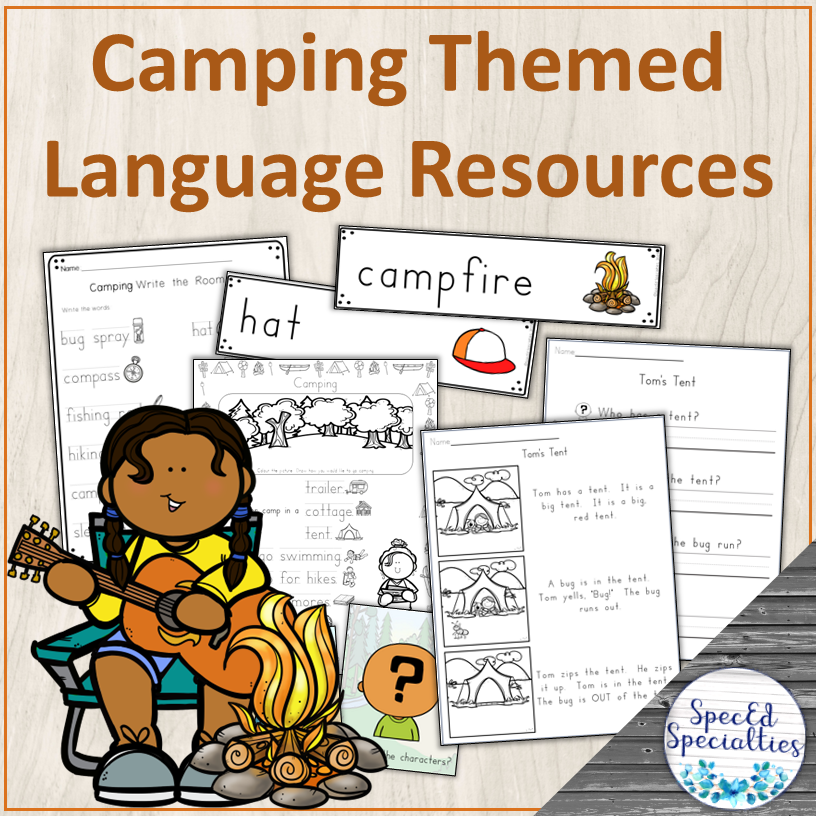 Camping Summer Language Activities for ESY or Special Education