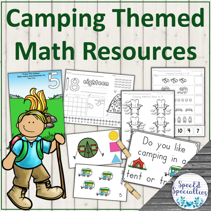 Camping Summer Math Activities for ESY and Special Education