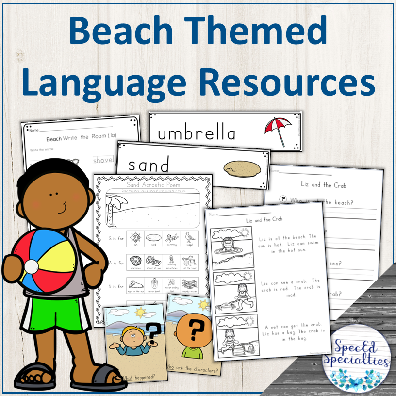 ESY Beach Themed Summer Language Activities