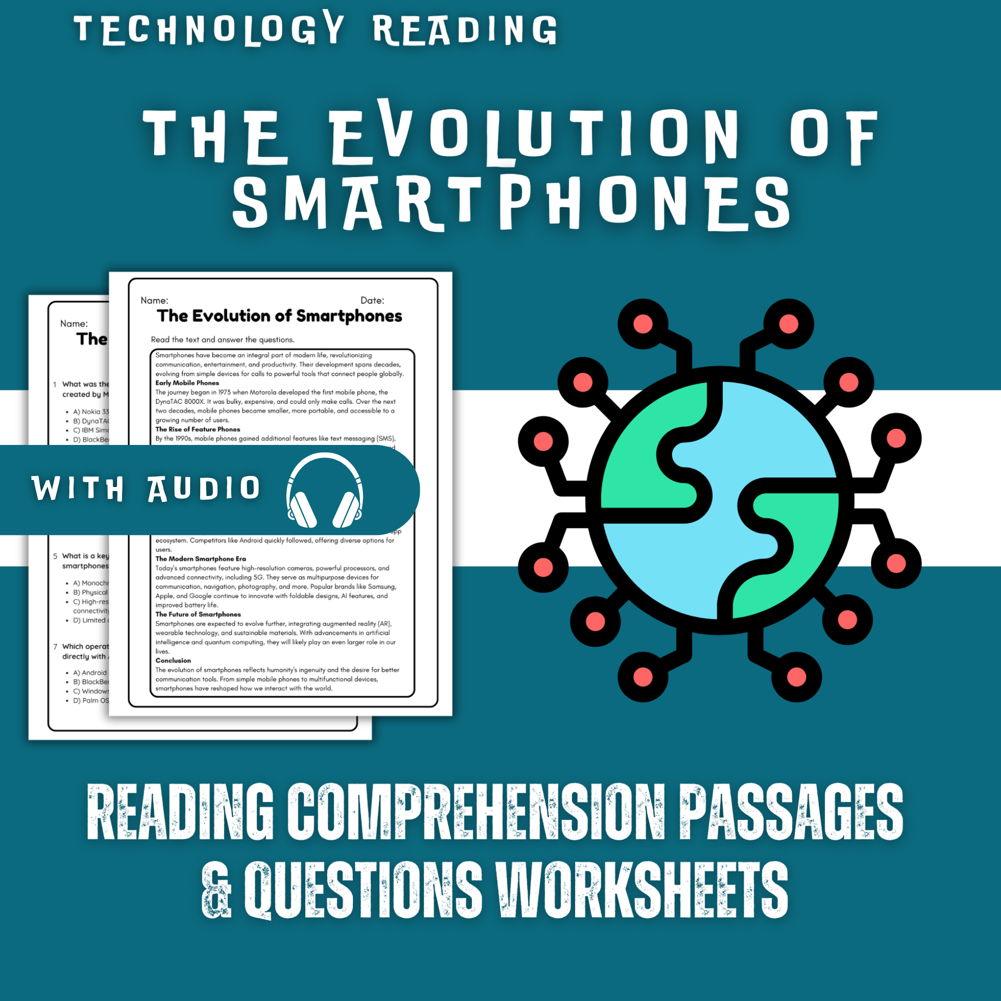 The Evolution of Smartphones Reading Comprehension Worksheet with Questions and Answers