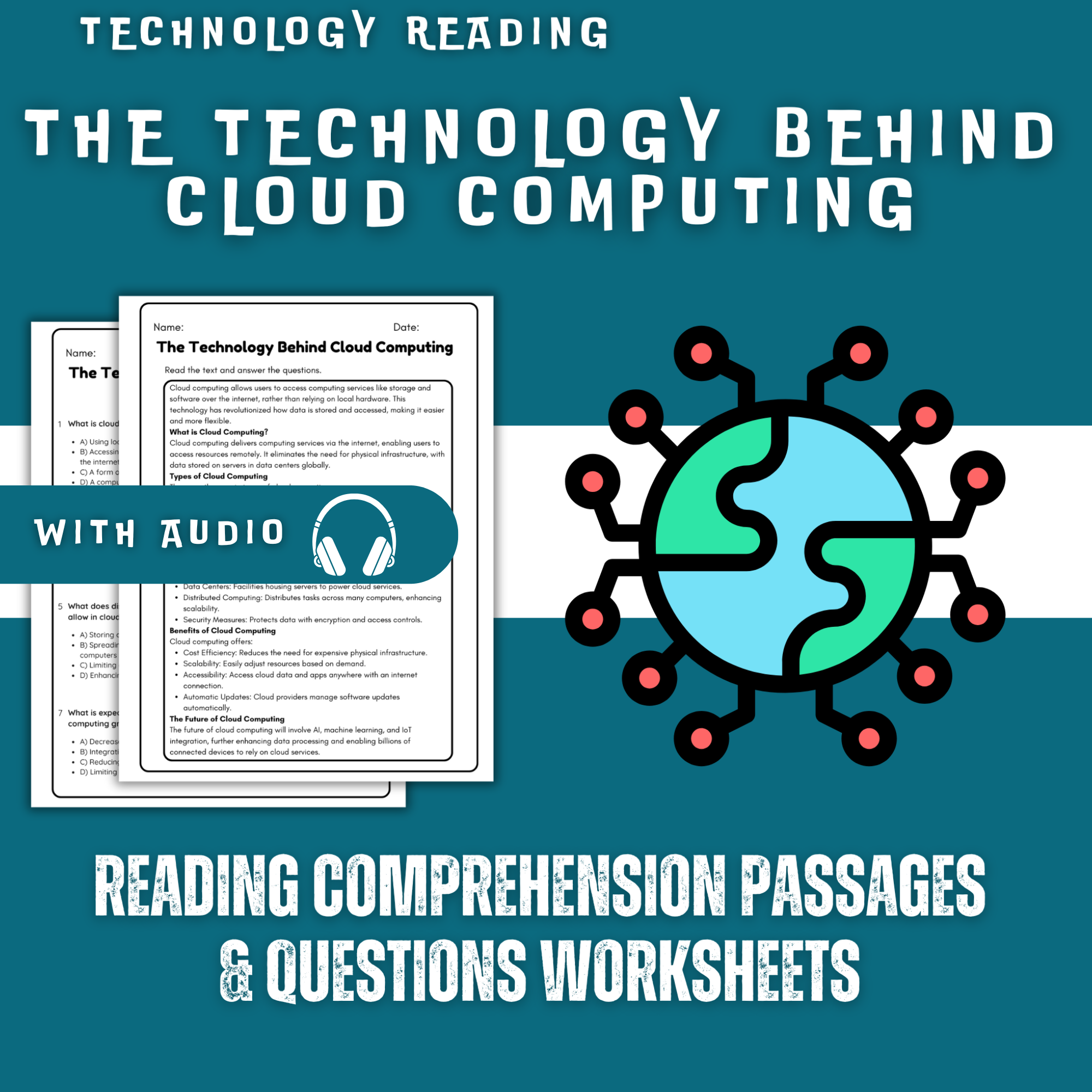 How the Cloud Works - Technology Reading Comprehension Worksheet with Questions and Answers