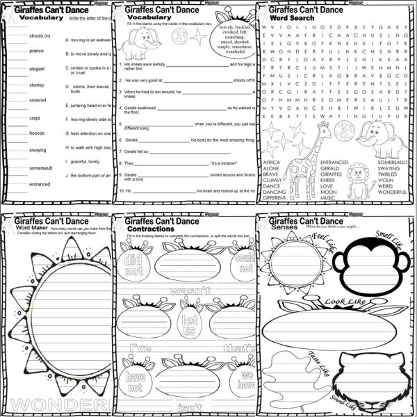 Giraffes Can’t Dance Read Aloud Book Companion Reading Comprehension ...