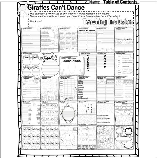Giraffes Can’t Dance Read Aloud Book Companion Reading Comprehension ...