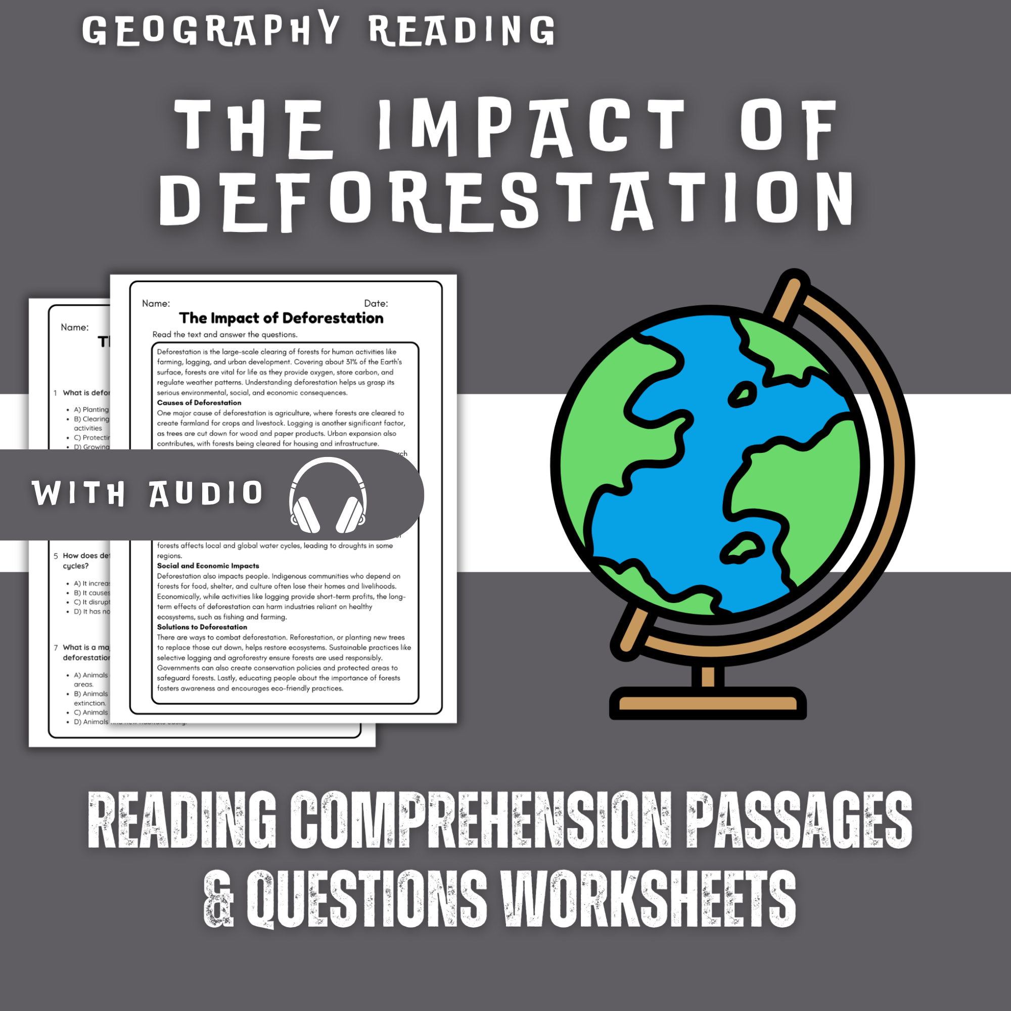The Impact of Deforestation Reading Comprehension Worksheet with Questions and Answers