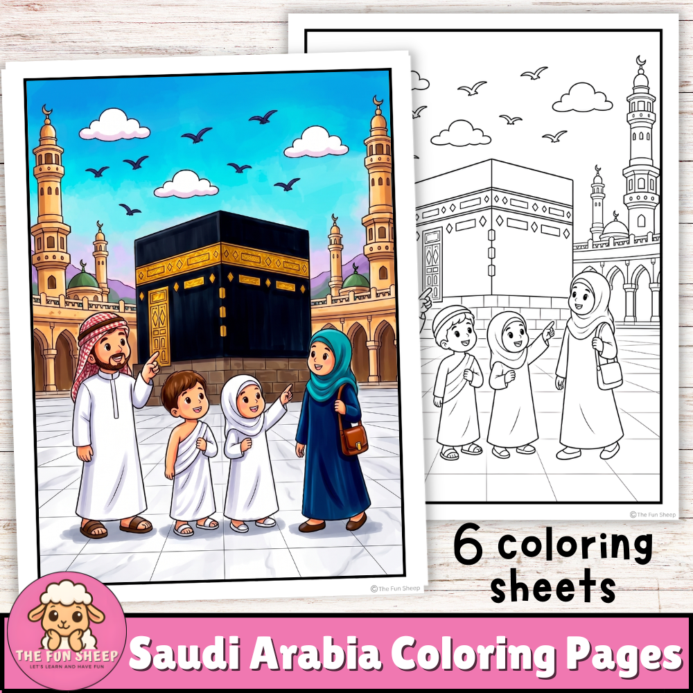 Saudi Arabia Coloring Pages Middle East Country Study Geography Unit