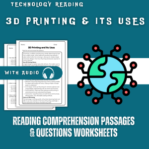 3D Printing and Its Uses Reading Comprehension Worksheet with Questions and Answers