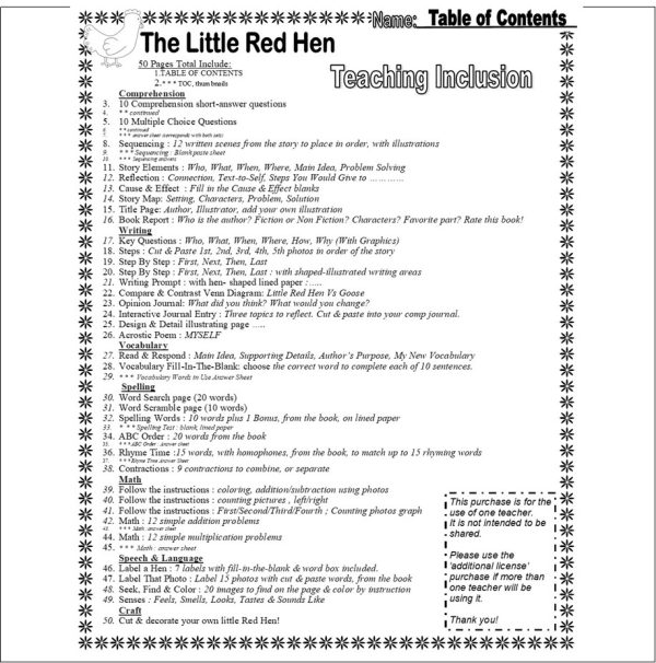 The Little Red Hen Read Aloud Book Companion Reading Comprehension ELA ...