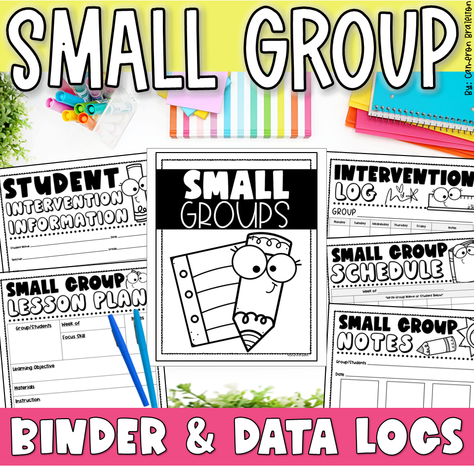 Small Group Binder | Tier Intervention Sheets, Lesson Plan Templates & Data Logs