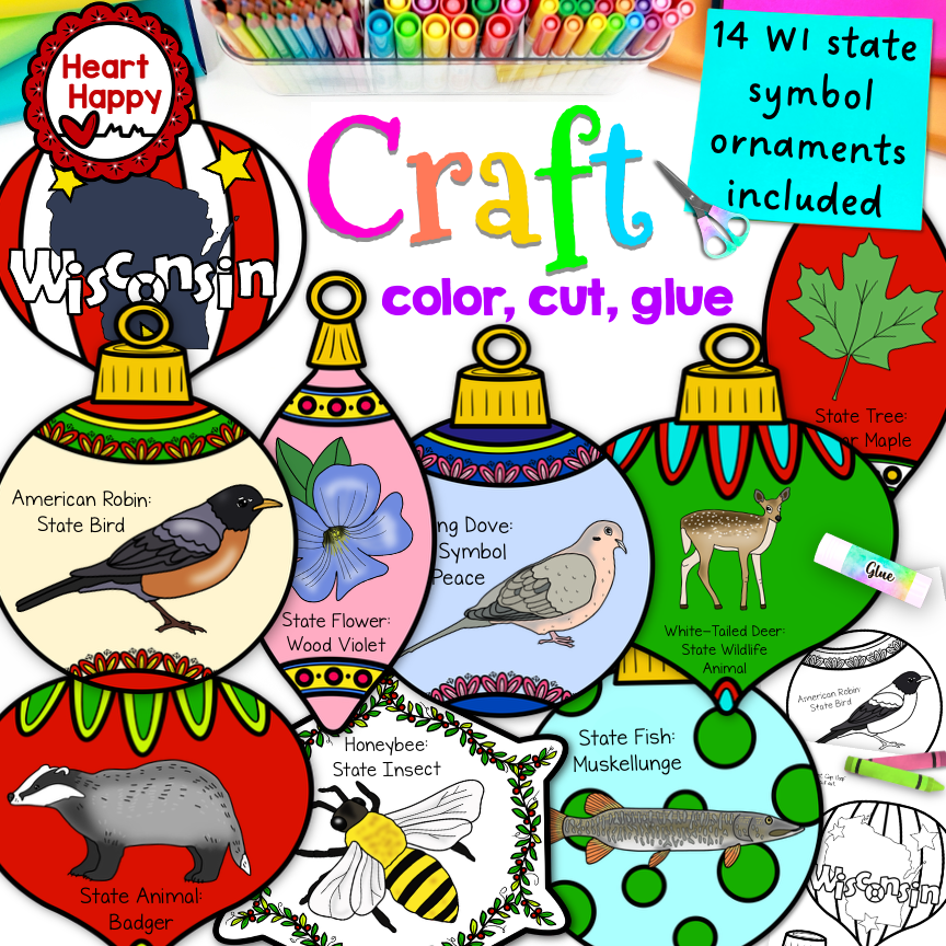 Wisconsin State Symbols | Christmas Ornament Crafts