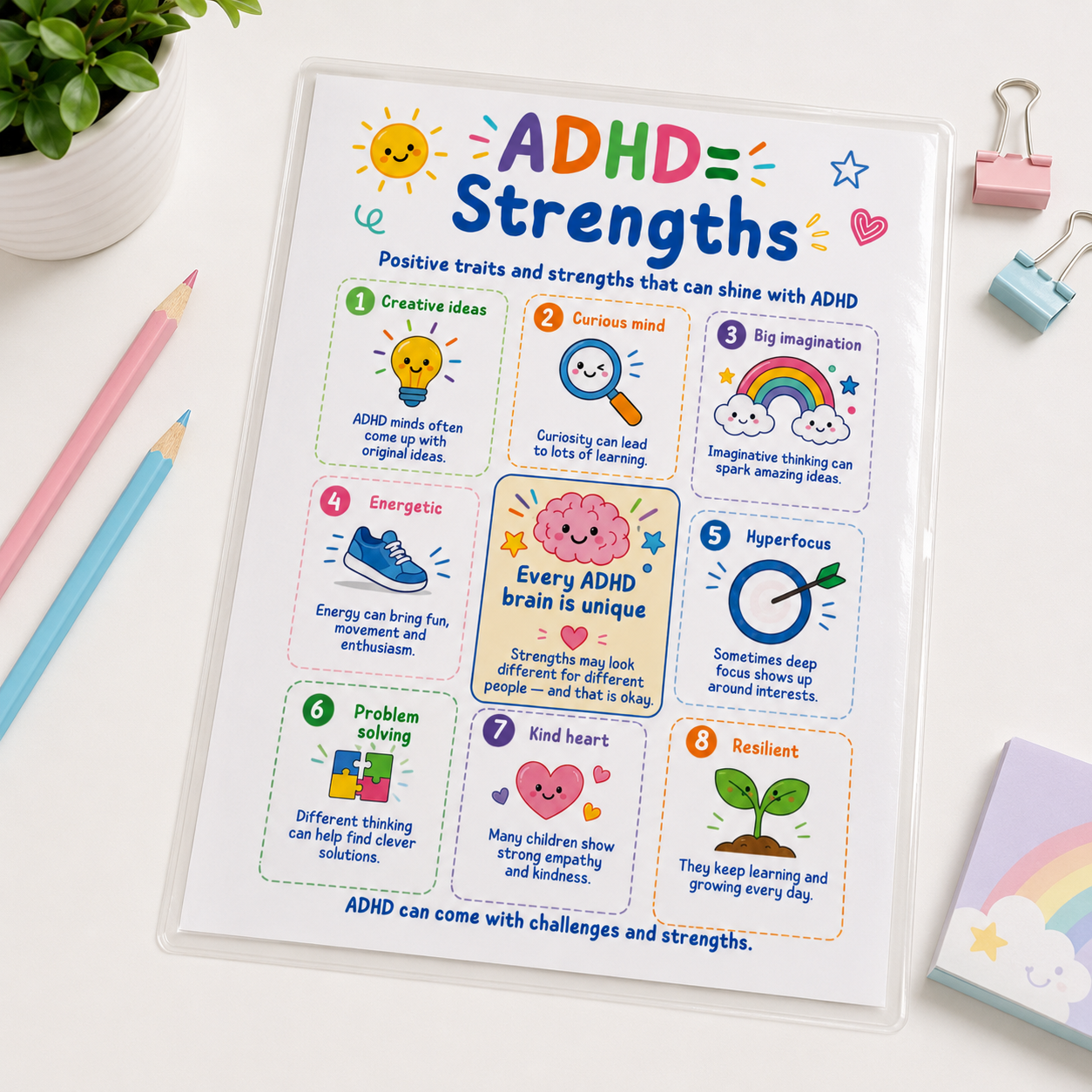 ADHD Strengths Printable Poster | Neurodiversity & Self-Esteem Resource
