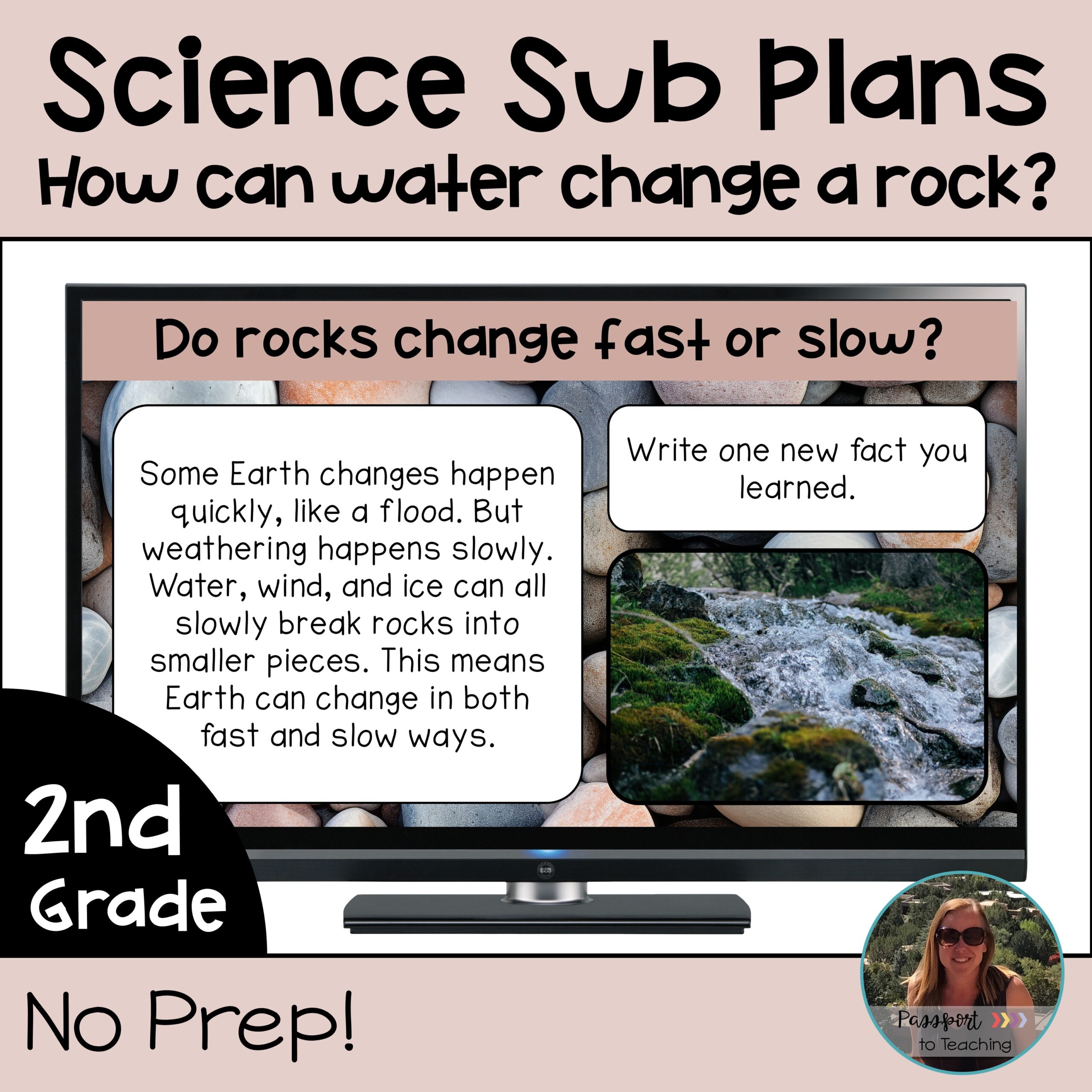 No Prep 2nd Grade Science Sub Plans - Landform Change - NGSS Aligned